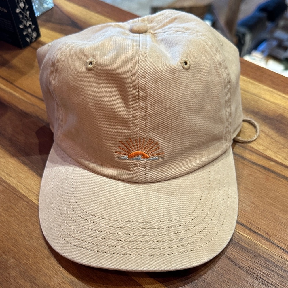 Faherty Tan Cap with Embroidered Sun Design